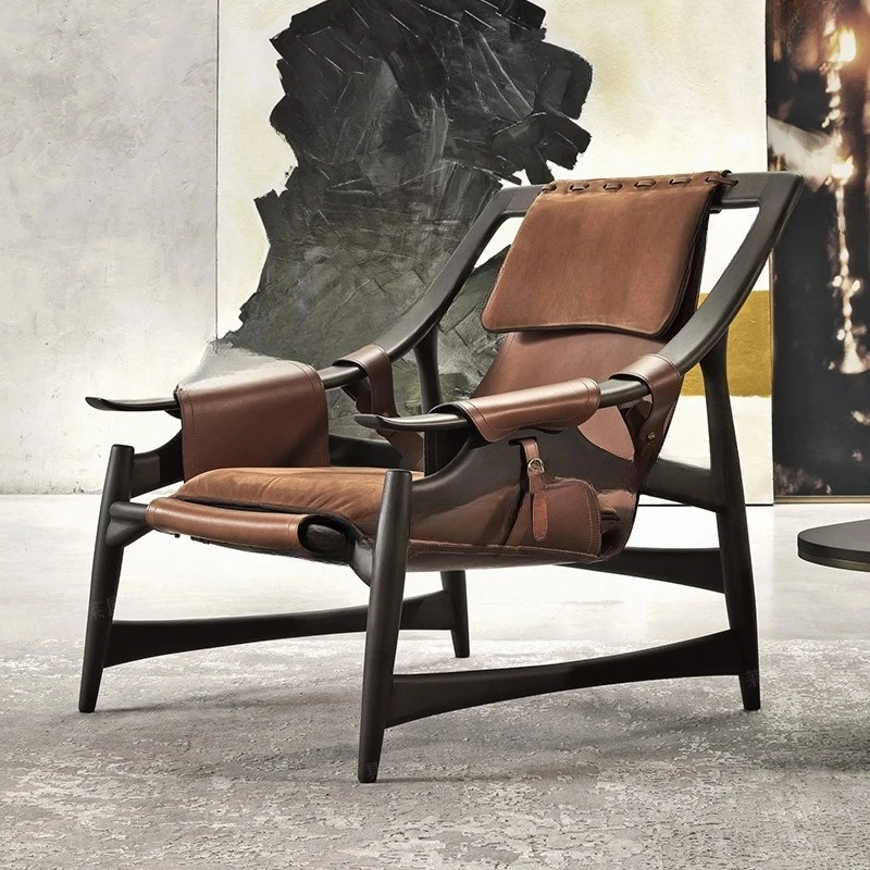 Leisure sofa chair, modern light luxury lounge chair, homestay solid wood lazy sofa, Kalamaga armchair