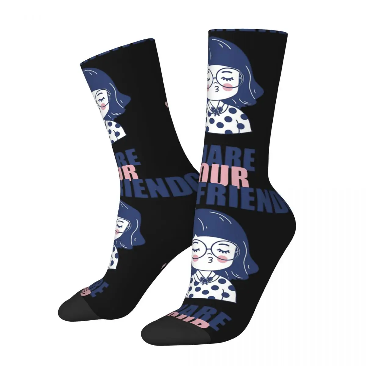 Happy Funny Men's compression Socks Share Your Girlfriend Cuckold Swingers Vintage Harajuku Sexy Sub Hip Hop Casual Crew Sock