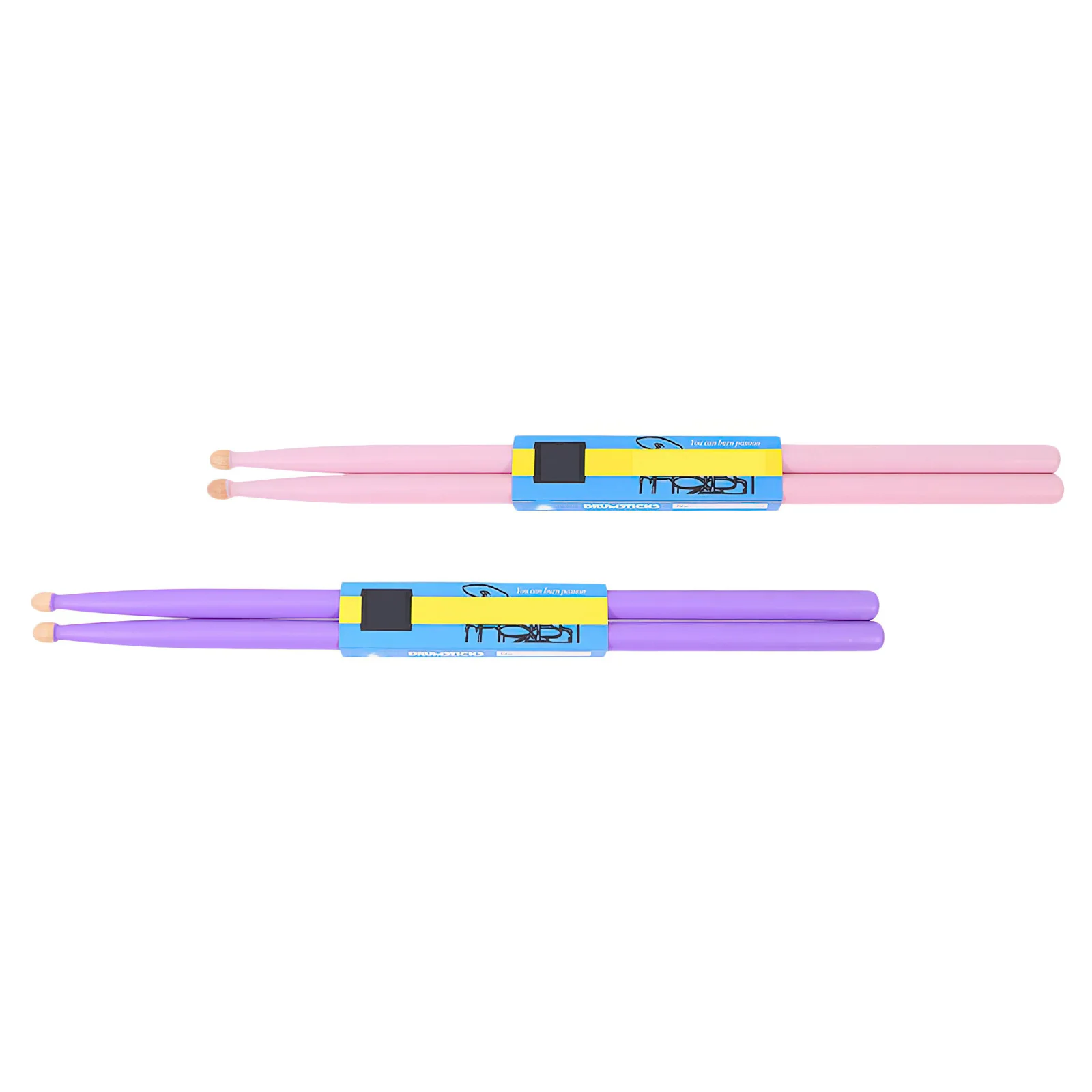 

2Pairs Maple Drum Sticks Smooth Grip Lightweight Wooden Percussion Instrument Sticks for Beginners Students Musicians