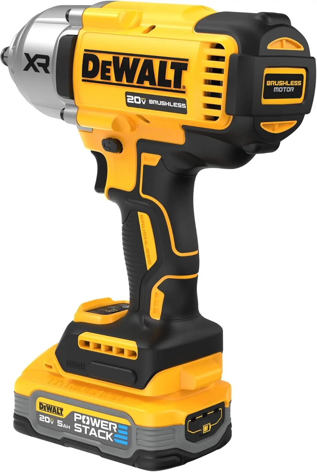 Llave de impacto inalámbrica DEWALT 20V MAX* XR, sin escobillas, 0,5 pulgadas. Alto par con batería de 5,0 Ah (DCF900H1)