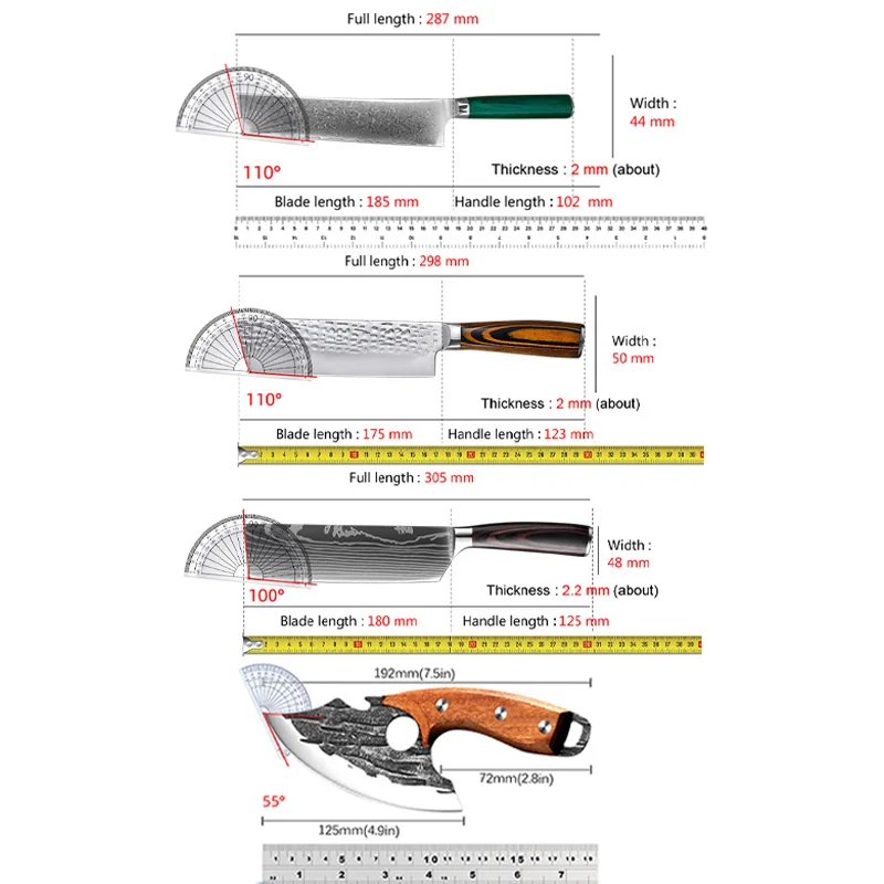 Professional Japanese Chef's Knife Stainless Steel Chef Cleaver Meat Damascus Laser Steel Knife Slicing Fruit Fish Cooking Tools