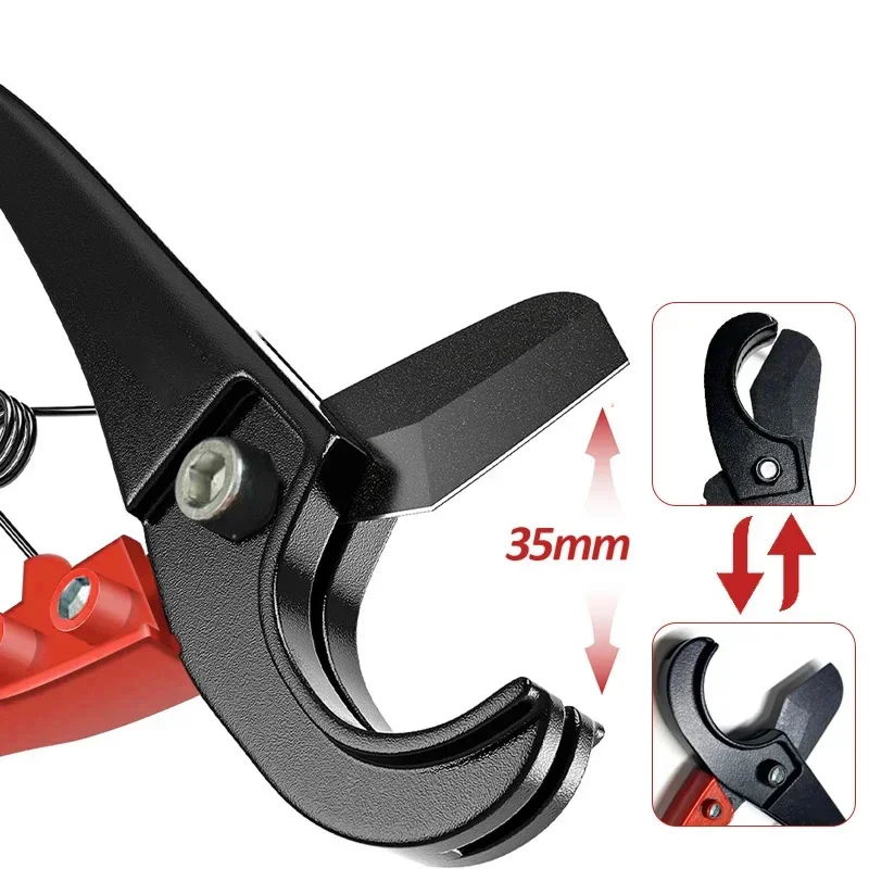 Pipe Cutter Pipe Scissors SK5 Material Ratchet Cutter Plastic Pipe Cutting Tools PVC/PU/PP/PE Hose Cutting Hand Tool for Plumber