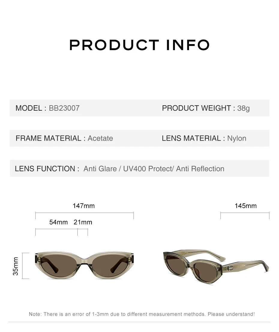 CAPONI 2024 Neue Mode Sonnenbrillen Frauen Cat Eye Schwarz Shades Marke Design UV400 Schutz Moderne Braun Sonnenbrille CP23007 – Detail 10