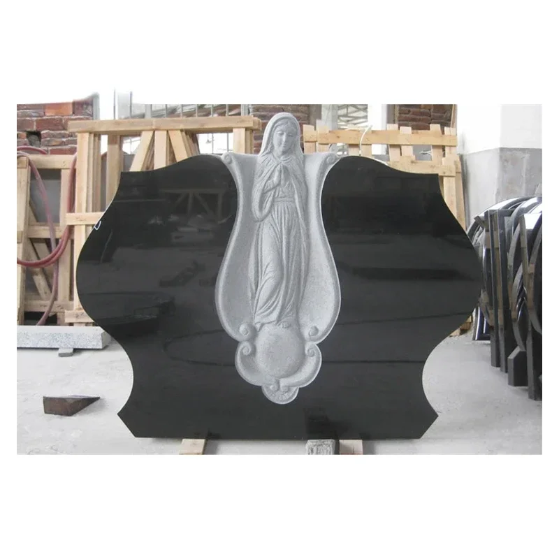 

Factory Price Headstone Black White Granite Angel Girl Grave Stone Cemetery Tombstones and Monuments Gravestone