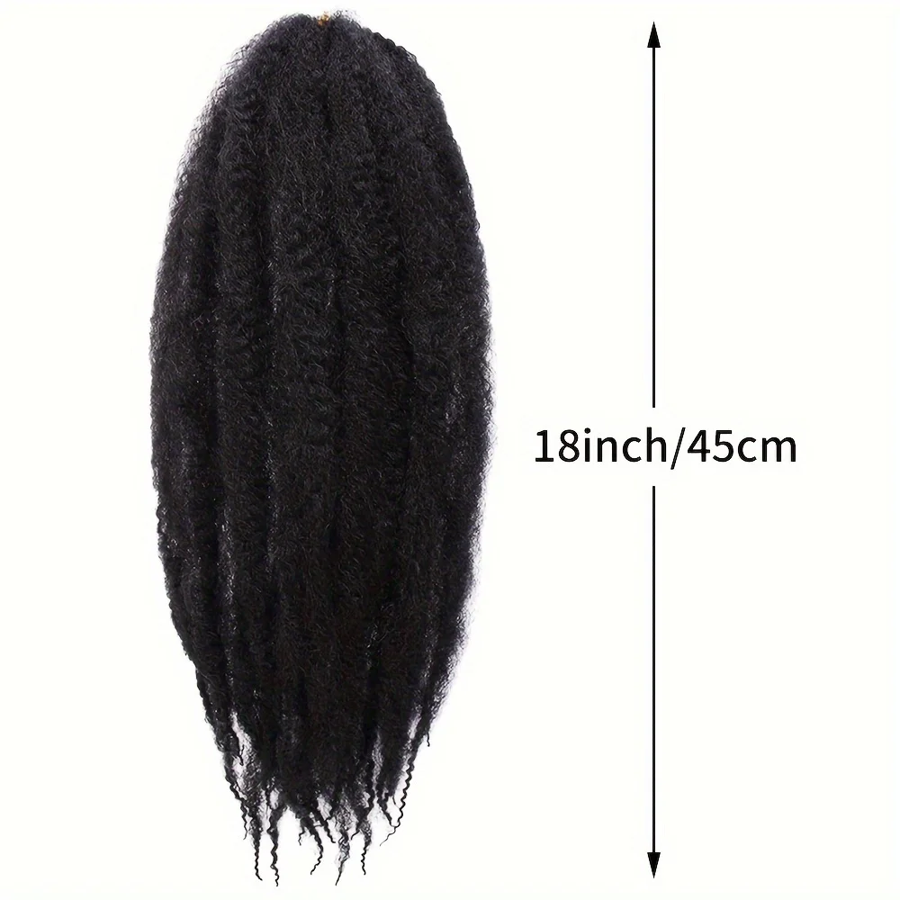 Marley Twist Hair Extensions 18 Inch Afro Kinky Curly Crochet Braiding synthetic Hair for Faux Locs - Springy Texture Voluminous
