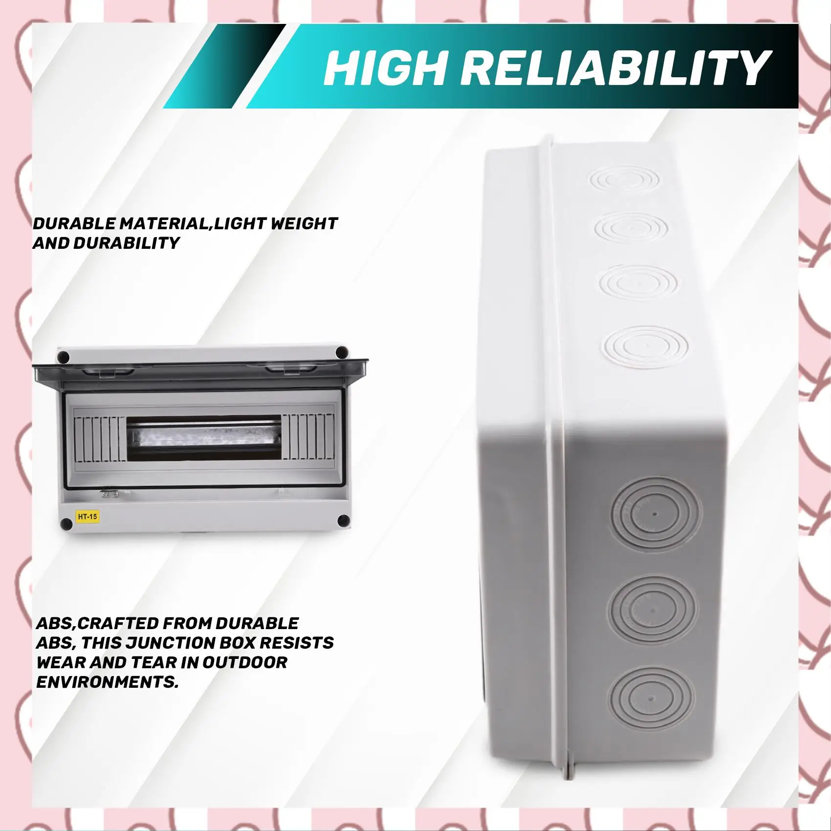 

Распределительная коробка серии HHTL HT, 15WAY, ПК, IP65, водонепроницаемая распределительная коробка, наружная электрическая для автоматического выключателя с замком