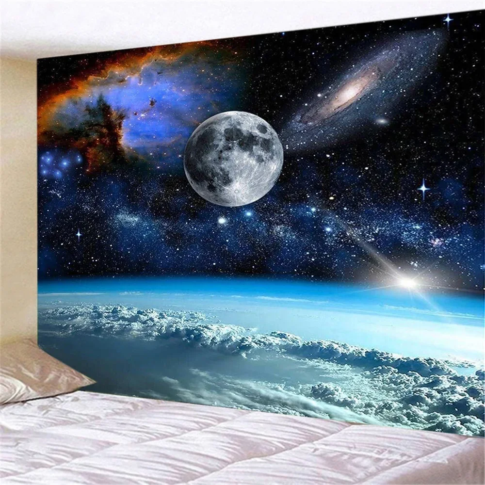 Galaxy planet Landscape Tapestry Wall Hanging for Bedroom Living Room Hall Wall Painting arazzo 95x73cm gothic home decor