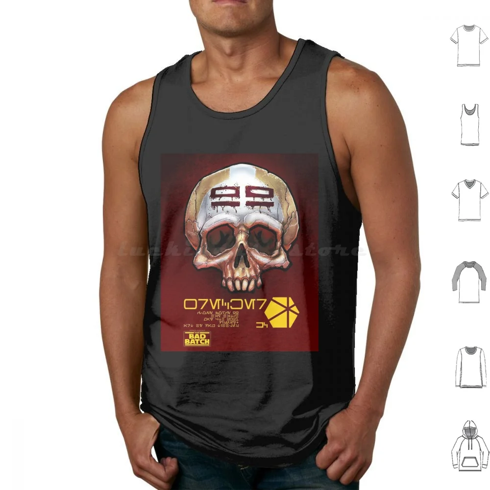 Skull Wrecker Tank Tops Vest Sleeveless Bad Batch The Bad Batch Clone Force 99 Wars Skull Hunter Star Tech Crosshair Echo