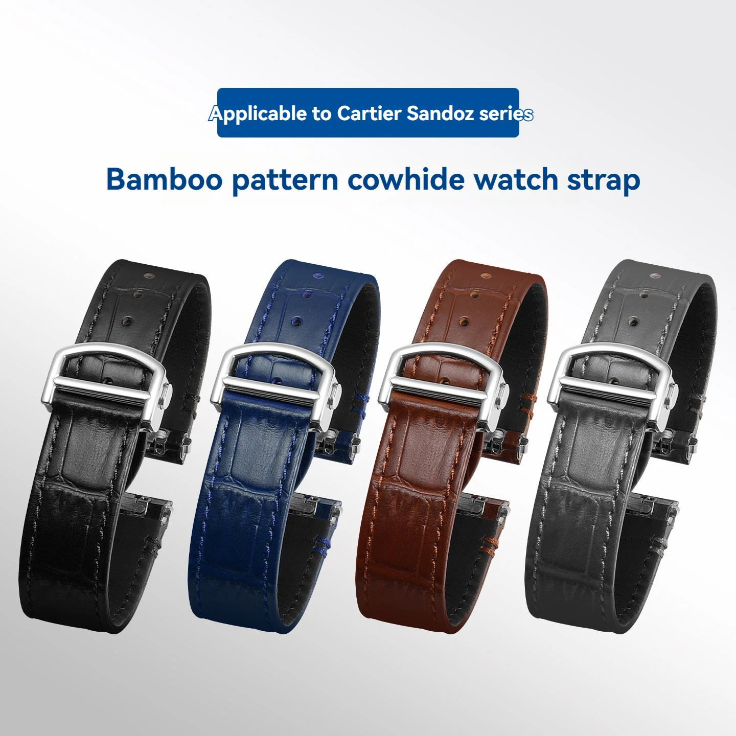 Santos WSSA0010 Quick-Release Watch Strap for Cartier Santos WSSA0009 WSSA0029 Crocodile-Pattern Genuine Leather Men's Strap 21