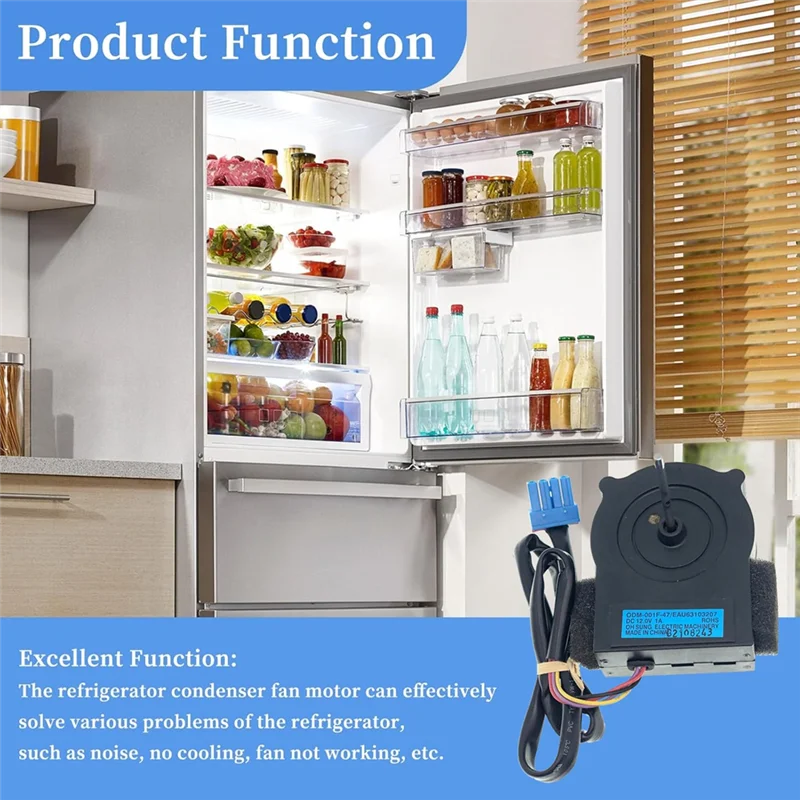 أجزاء الأجهزة EAU63103207 محرك مروحة تبخير الثلاجة لـ Kenmore مجموعة محرك مروحة الثلاجة DC12V 1A