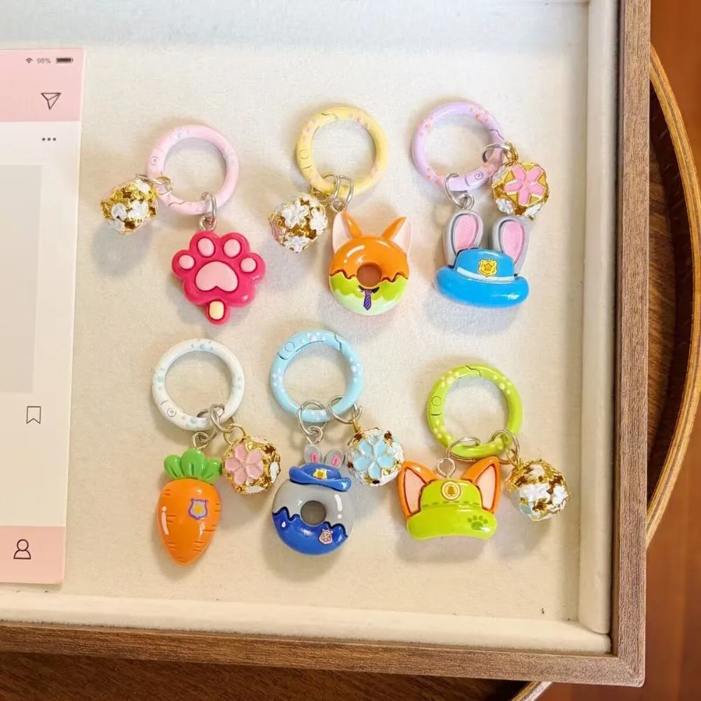

New Kawaii Disney Zootopia Cartoon Anime Judy Nick Bag Charms Candy Keychain Phone Strap Couple Girl Holiday Gift