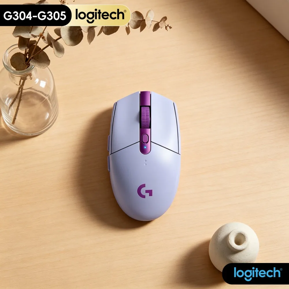 Mouse Gamer Sem Fio Logitech G304 12000 DPI Sensor HERO LIGHTSPEED 1Ms Bateria de 9 Meses Uso Amplo PC Laptop