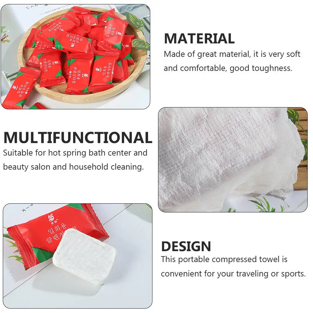 1Pack Full Cotton Disposable Compressed Towel Thickened Portable Travel Towel Water Absorbent Soft for Household Cleaning Spa