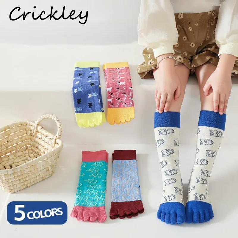 

Cute Cartoon Children Five Finger Socks Dog Cat Elephant Boys Girls Toe Socks Sport Comfortable Kids Separate Fingers Socks