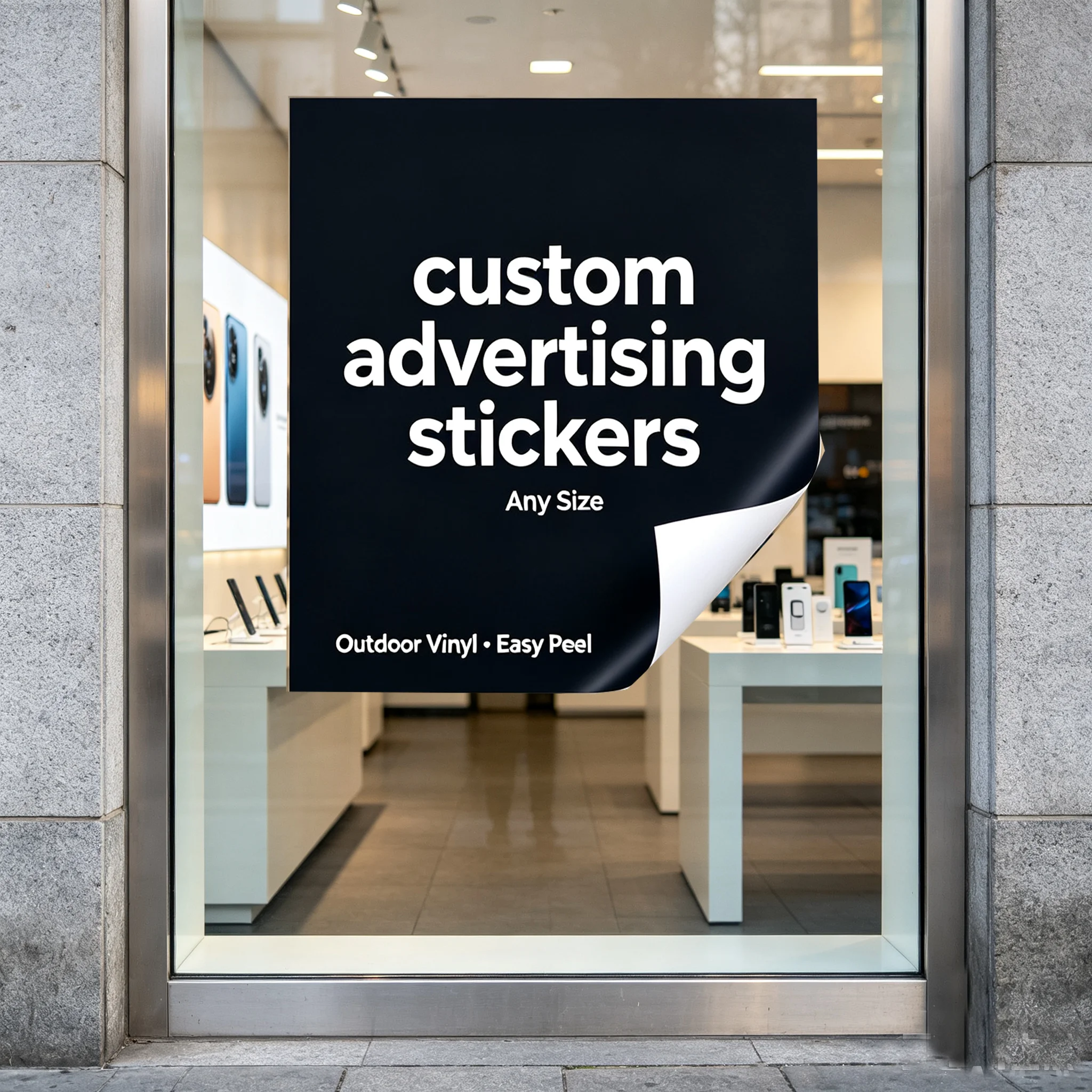 Custom Stickers Any picture Weather Resistant Self-Stick Advertising Stickers for Commercial Promotion & Public Notice Displays