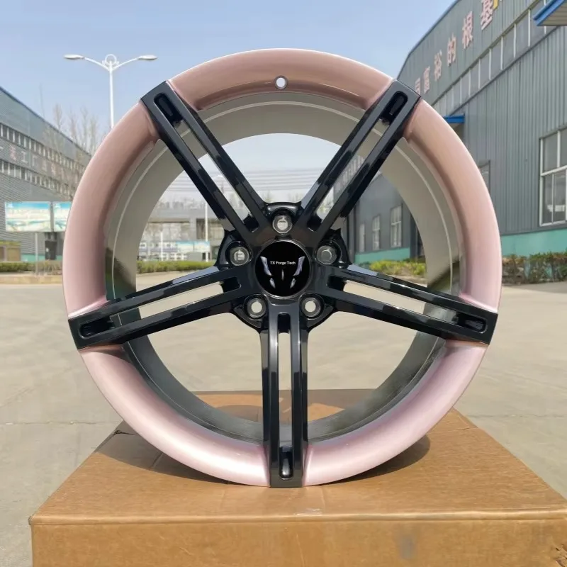 Factory Sale Forged Wheels OEM ODM 19 20 21 22 Inch Pink and Black Aluminum Wheel Hubs