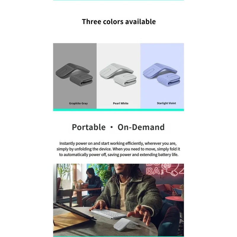 2026 NEW Portabl MiNi Foldable Wireless Mouse Pocket-Sized Portable Silent Click Ergonomic Stable Tracking for Mobile Office