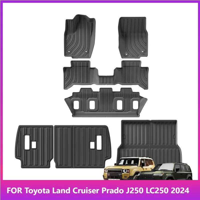 

Floor Mats For Toyota Land Cruiser Prado J250 LC250 2024 5seat US Version Car Mats Trunk Pad TPE 3D Foot Mat Black Left Rudder