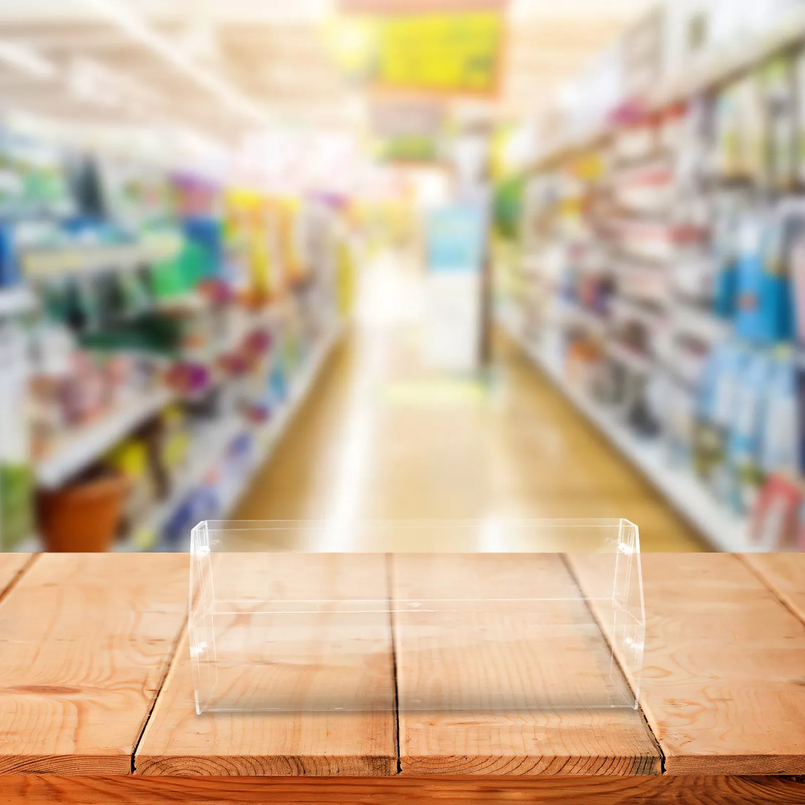 Transparent Display Rack Clear Plastic Multi-Tier Tabletop Stand for Retail Snack Candy Food Market Vendor Display Shelf Corner