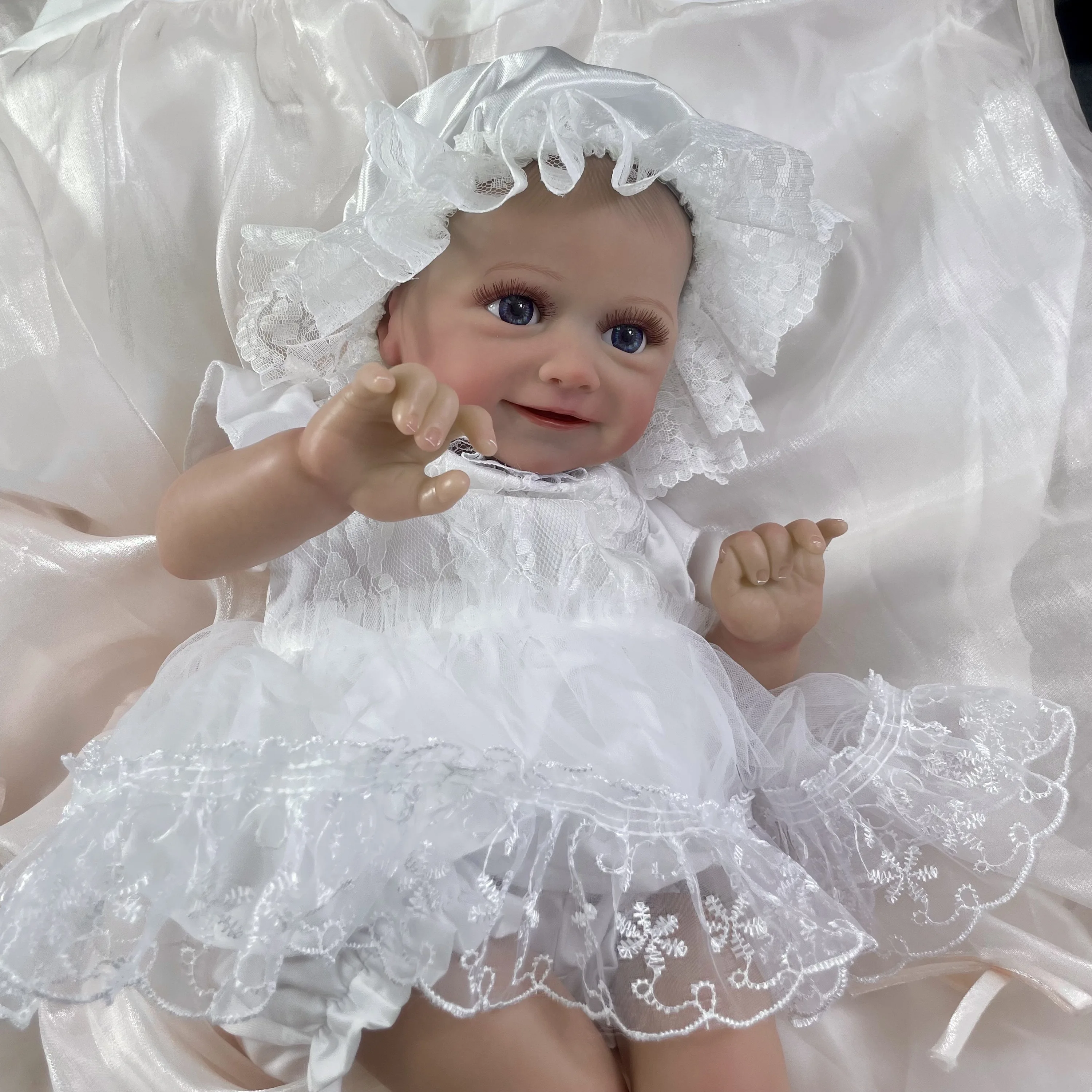 Muñeca de bebé Reborn de 20 pulgadas, Adorable niña, Petya, cuerpo de tela de vinilo de silicona, piel pintada realista, arte coleccionable, regalo de Navidad