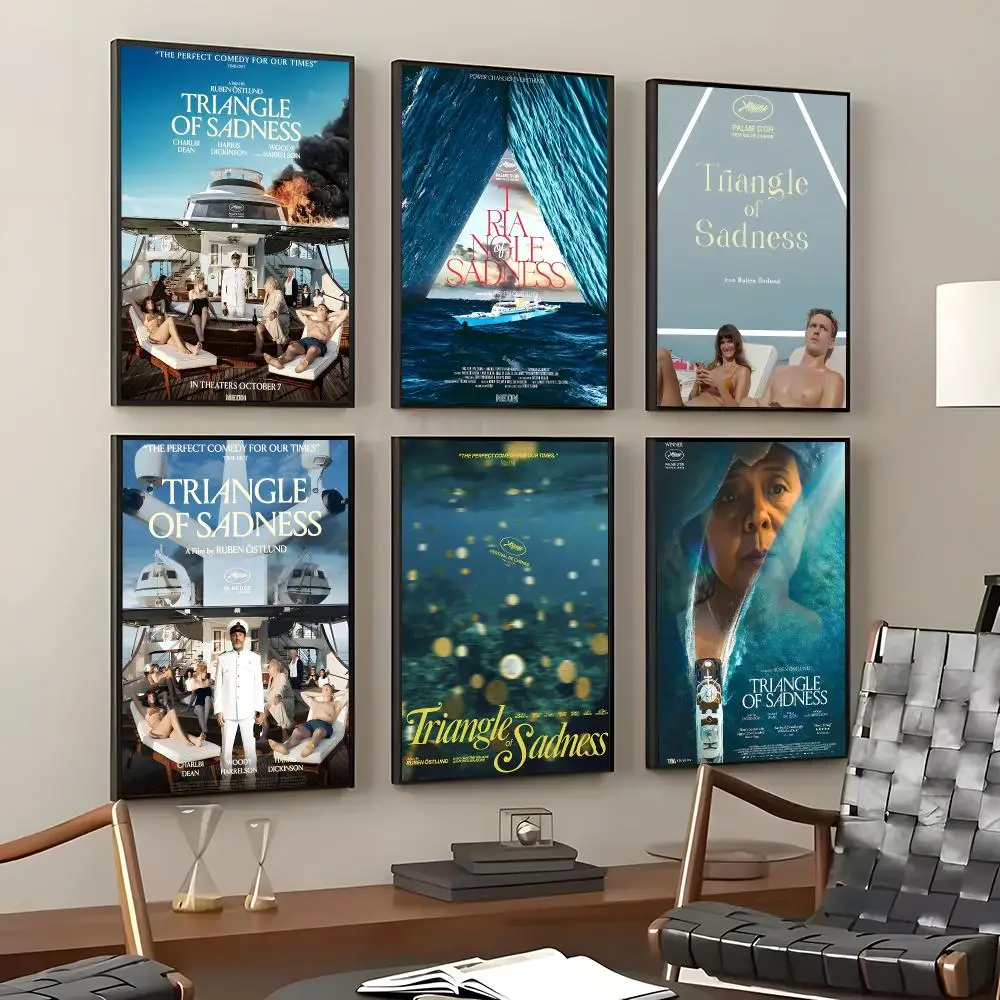 Movie Triangle of Sadness Poster Self-Adhesive Waterproof Wall Stickers, Coffee Bar Home Wall Decor