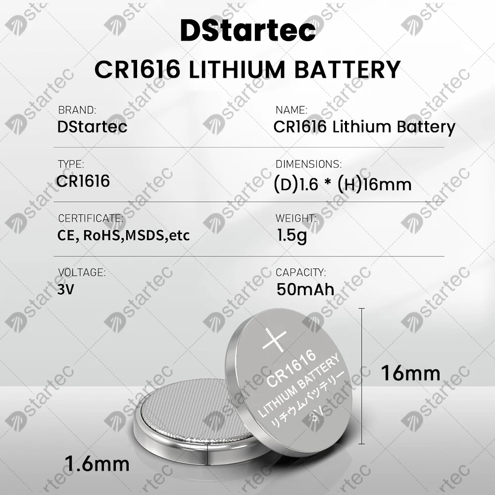 CR1616 CR 1616 Lithium Batteries For Toys Clock Watch Remote Control DL1616 BR1616 CR1616-1W LM1616 5021LC 3V Button Coin Cell