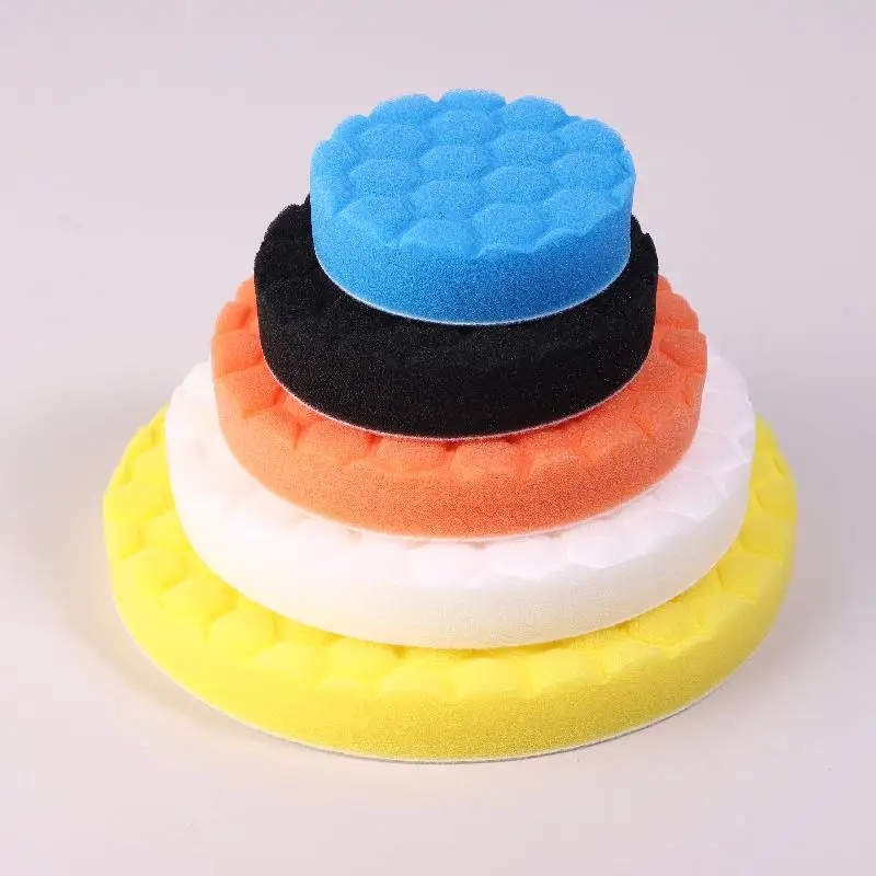 

3/4/5/6/7 дюймов комплект полировальных подушечек для автомобиля, полиэфирная губка, самоклеящиеся полировальные колеса, автомобильные губки для вощения, инструмент для чистки