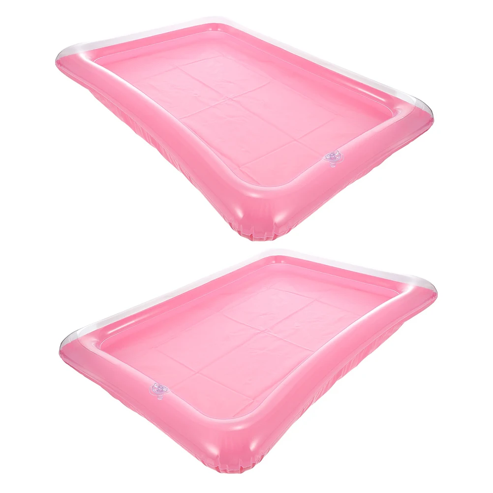 

2pcs Inflatable Storage Pad Floating Pool Party Holder Large Capacity PVC Cooling Drink Tray Outdoor Toys Summer Fun Swimming