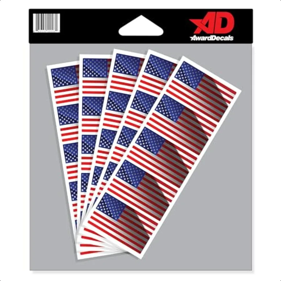 

American Flag Chrome Sticker Decal for Helmets Football Baseball Softball Hockey Lacrosse Etc. 50 Stickers The Original Premium