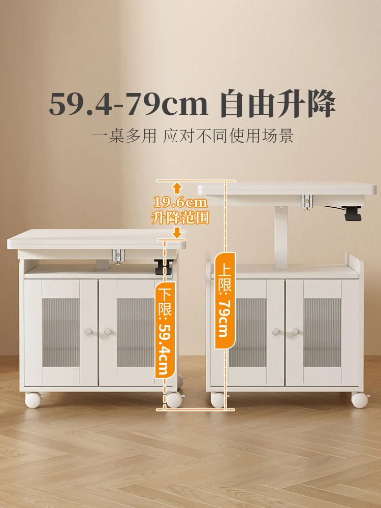 Movable coffee table dining table dual-purpose household small apartment installation-free living room tea table chair combi