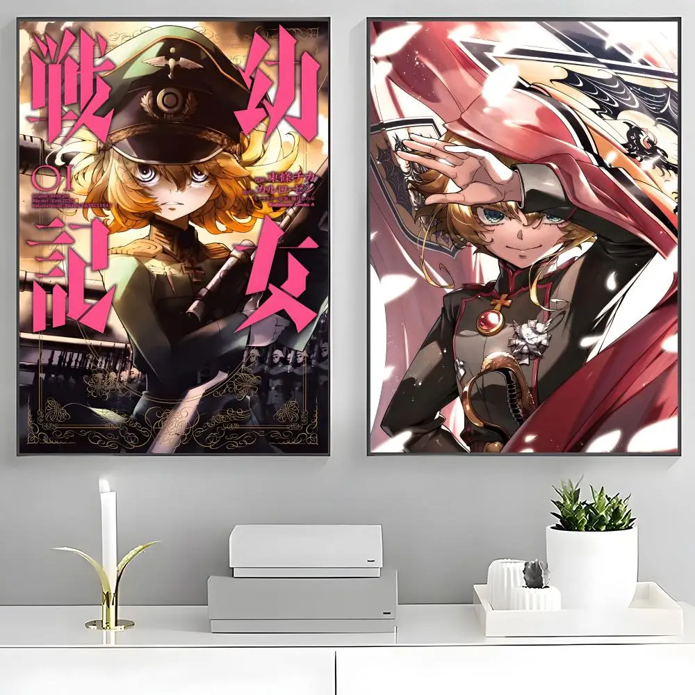 The Saga of Tanya the Evil Poster Poster Stickers Painting Mural HD Wall Decals for Bedroom Living Room Home Self-Adhesive