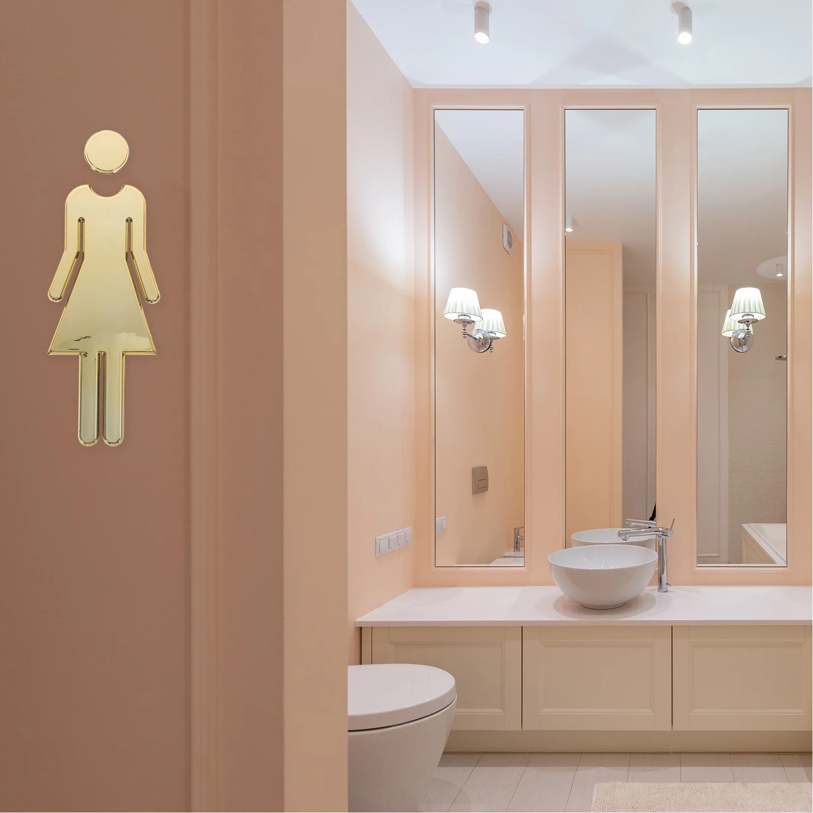 

1 Pair Stainless Steel Bathroom Signs For Men Women Restroom Identification Washroom Sign Satin Finish Easy Install