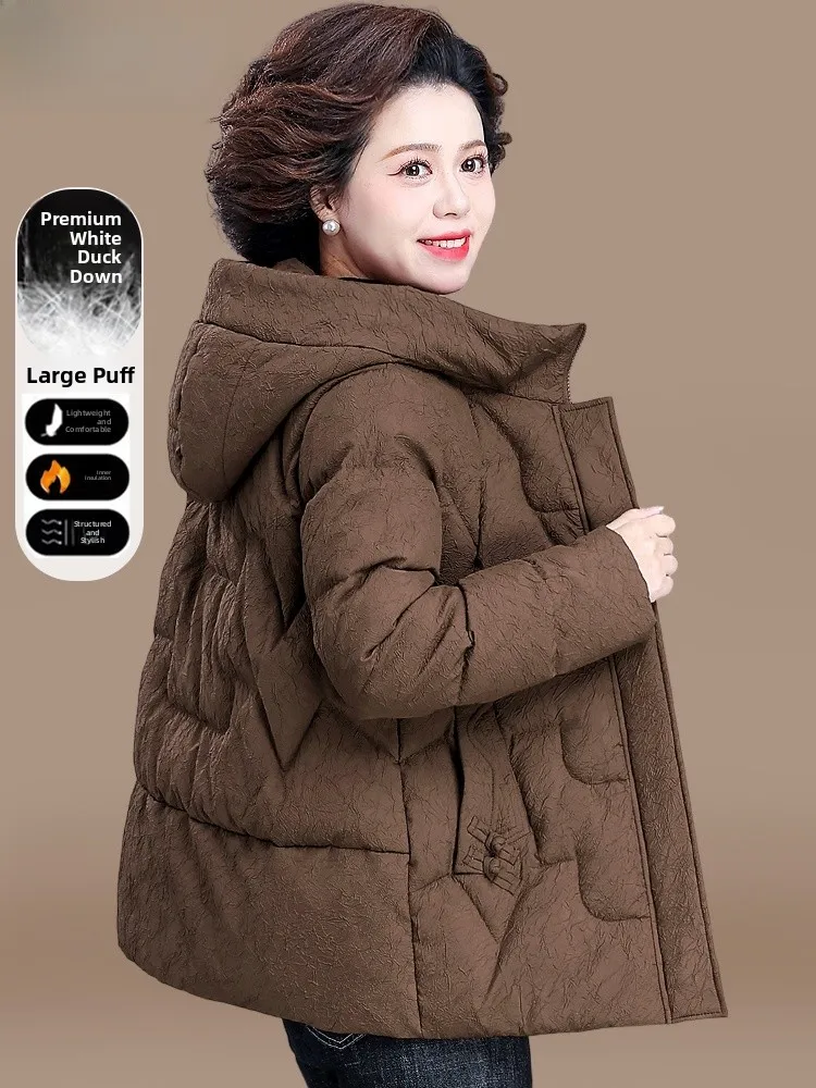 

Thiened down Jaet for Middle-Aged Mothers Winter Clothes New Chinese Sle Warm Cozy Cotton Coat for andmothers