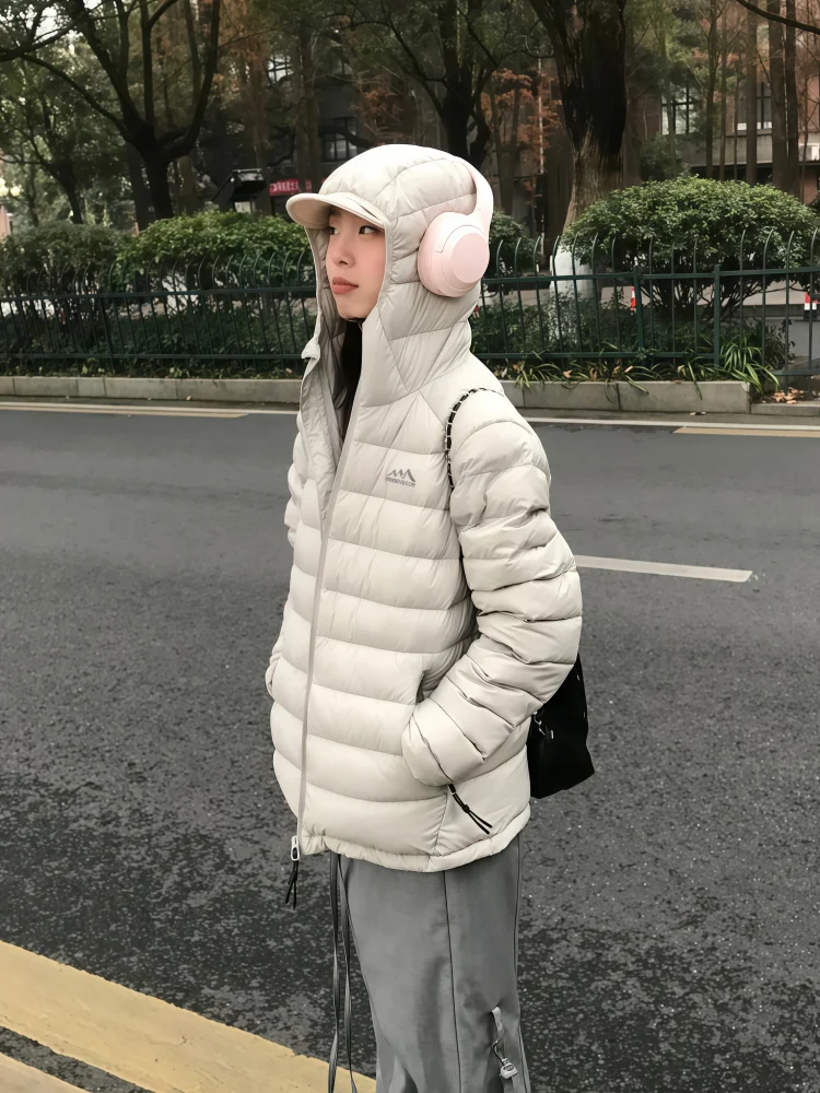 

Women's Loose Fit down Cotton Jaet Hooded Lightweight Winter Coat Korean Sle Commute Faion Polyester Fiber Fill