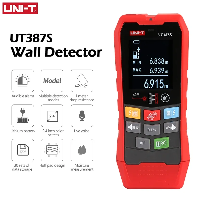 UNI-T UT387E UT387S UT387LM Wall Scanner 4 In 1 Metal Detector Wood Stud Finder AC Voltage Live Cable Wires Depth Tracker