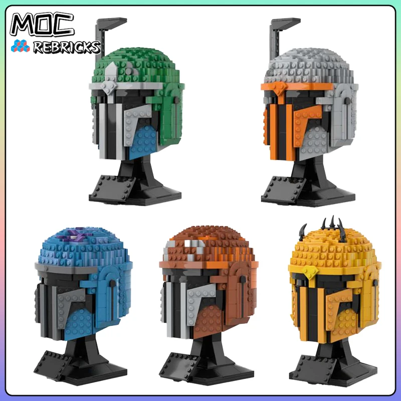 Star Movie MOC Bricks Colourful Helmet Collection Building Block Assemble Model Sets Originality DIY Child Toys Christmas Gifts