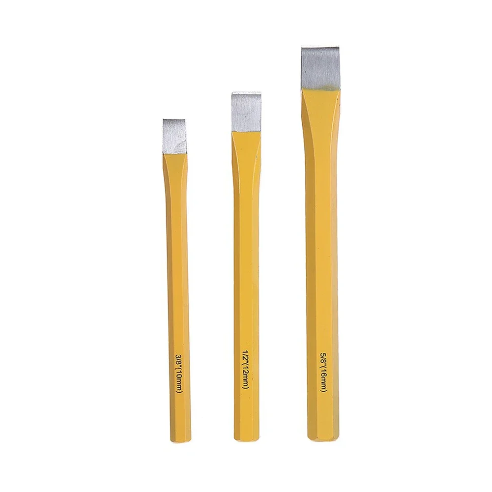 10mm 12mm 16mm Solid Steel Flat Chisel Set Wood Carving Woodworking Chisel For Fitter Abrasive Manufacturing Repair Processing