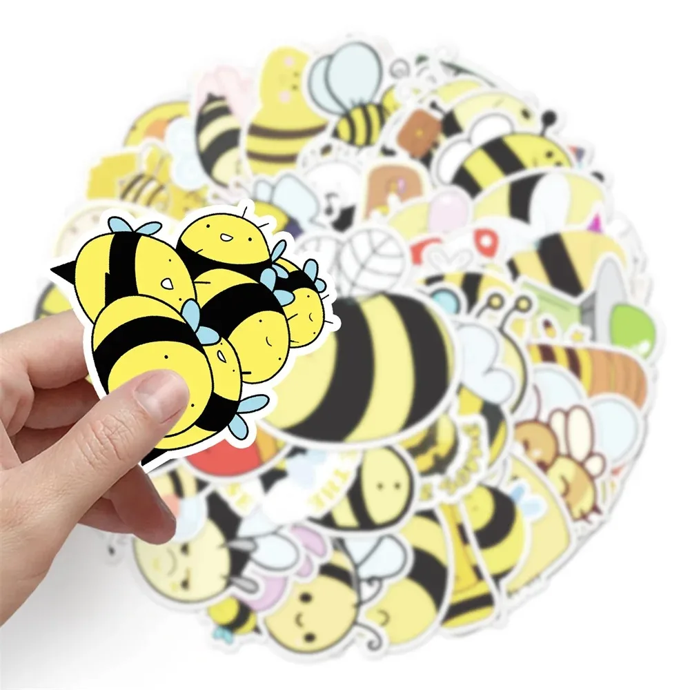 50PCS Cartoon Animated Animal Bee Graffiti Cartoon Sticker Skateboard Luggage Mobile Phone DIY Cute Sticker