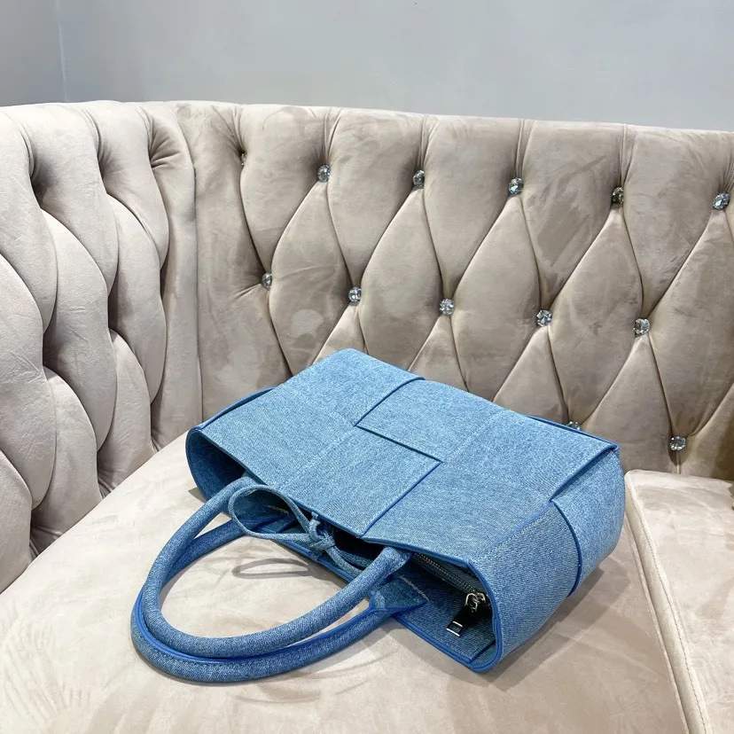 Luxury Denim Women\'s Handbags Designer Woven Canvas Shoulder Bag Brands Composited Bags for Women 2023 Shopper Purses Clutch New