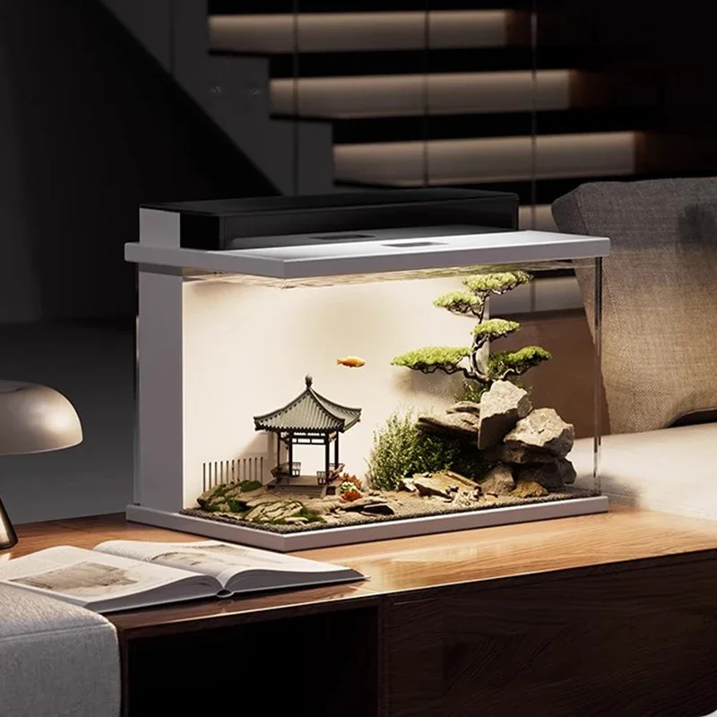 Modernity Design Fishbowl New Chinese Style Living Room Viewing Pretty Aquariums Filter Home Acuario