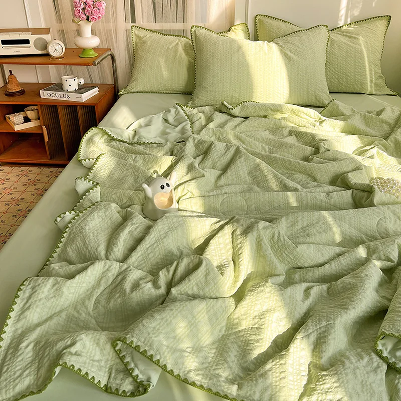 New Summer Blanket for Single Double Bed Soft Skin-friendly Cotton Thin Quilt Breathable Comfortable Air Conditioning Comforter