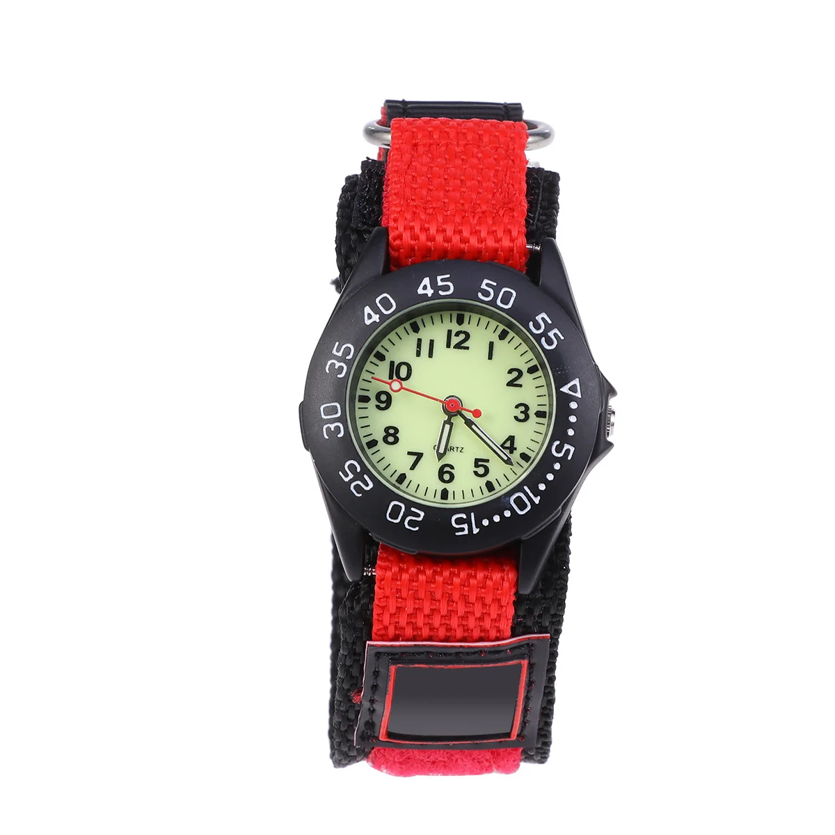 Watch Red Nylon Band Waterproof Quartz Time Date Display Cute Unisex Design For Birthday Gift Favors