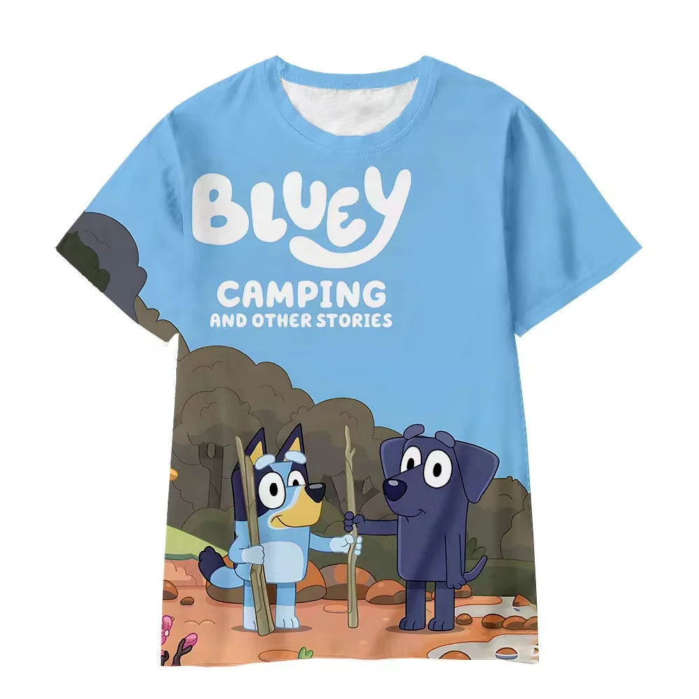 Disney Series Stitch Cartoon Character Short-sleeved Anime Puppy Bluey Printed Summer Style New Comfortable Ioose Top T-shirt