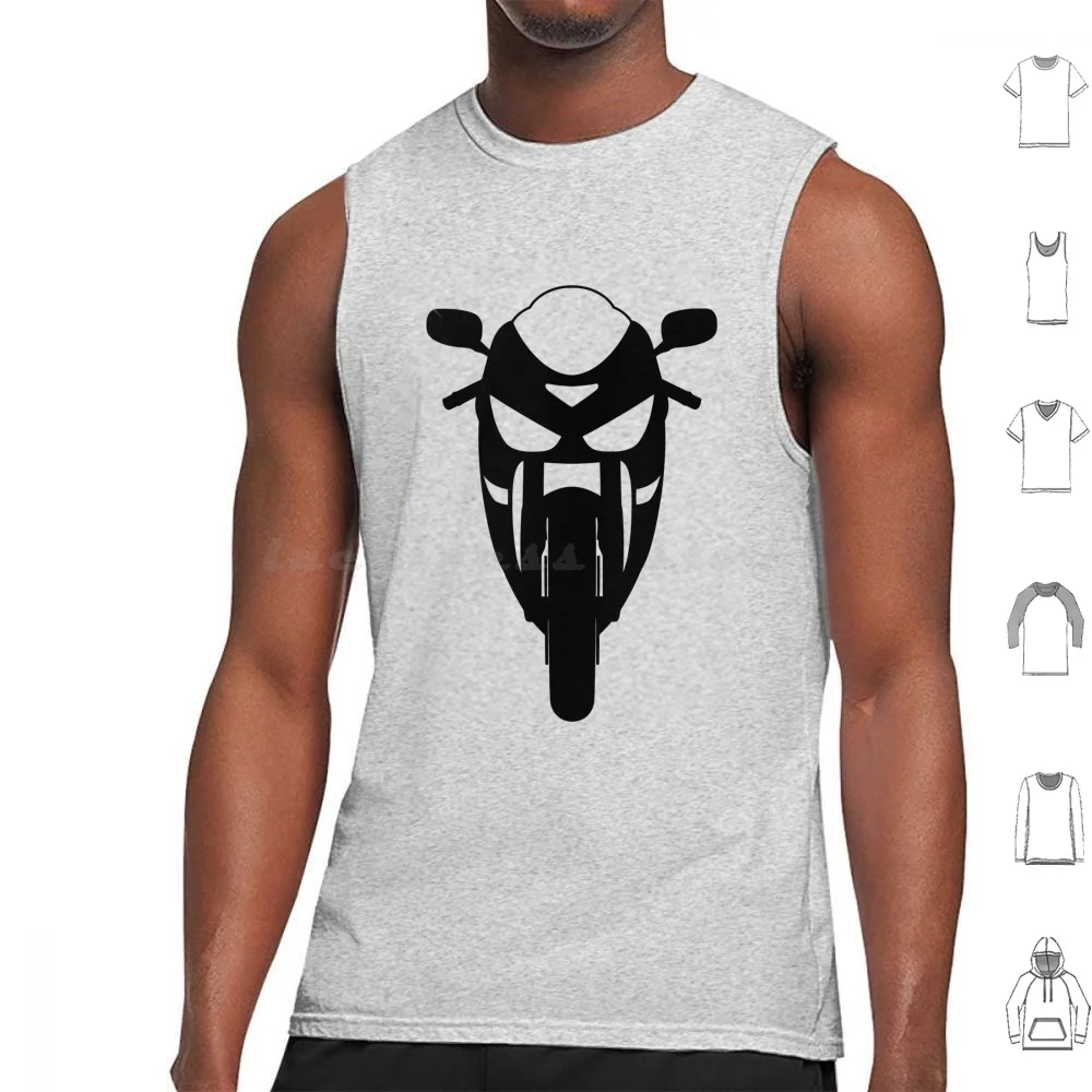 Zx6r Black Silhouette Front Best Design Tank Tops Print Cotton Superbike Zx6r Respectforbikers Bikers Zx 10r Bike