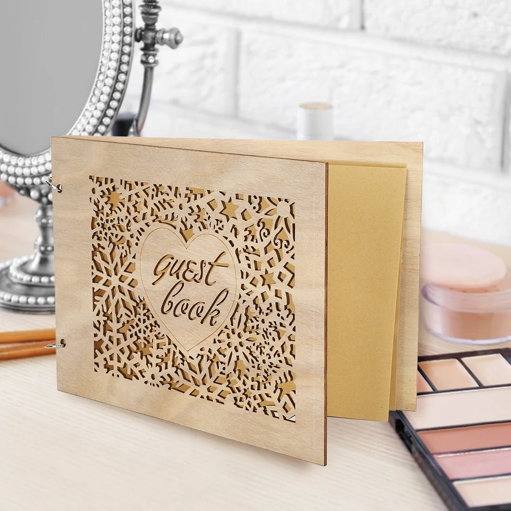 Wedding Guest Book Wedding Signs Wood Wedding Signature Guest Book DIY Photo Album Wedding Decoration