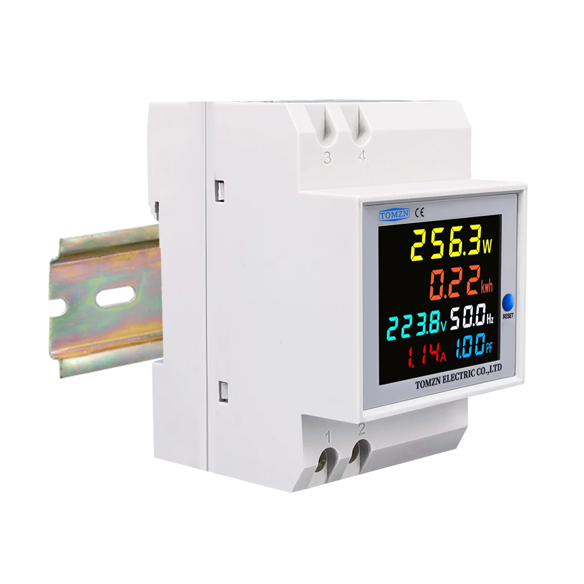 TOMZN 6IN1 din rail AC monitor 110V 220V 100A Voltage Current Power Factor Active KWH Electric energy Frequency meter VOLT AMP