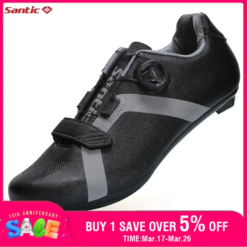 Santic Cycling Lock Shoes Fits SPD-SL Pedal Unisex Men Women Outdoor Road Riding Sneakers Professional Comfortable Bicycle Shoes