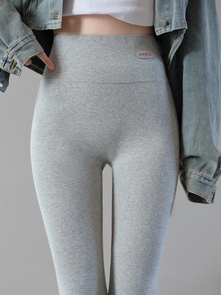 여성용 코튼 하이 웨이스트 레깅스 솔리드 탄성 슬림 여성용 피트니스 레깅스 얇은 다목적 기본 여성 레깅스 XT1528