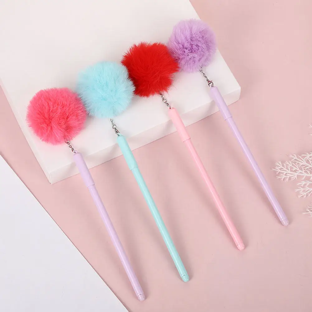 

8Pcs Pom Pom Ballpoint Pen Cute Decorative Writing Pen for Students Girls Portable Smooth Ink Flow Daily Journaling Crafting