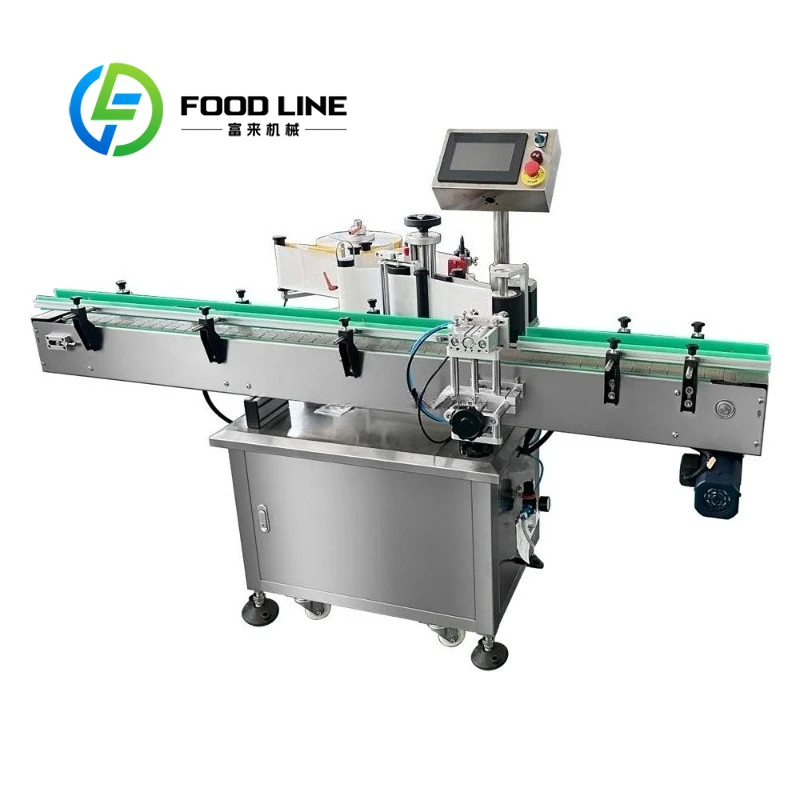 Multi Size Round Bottle Labeler Flexible Adaptation Covering Mini Bottles To Large Cylindrical Containers For Various Industries